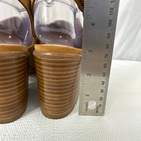 Sorel Sandals Womens Size 8.5 Nadia Slingback Block Heeled Brown Open Toe Tan - Picture 4 of 10